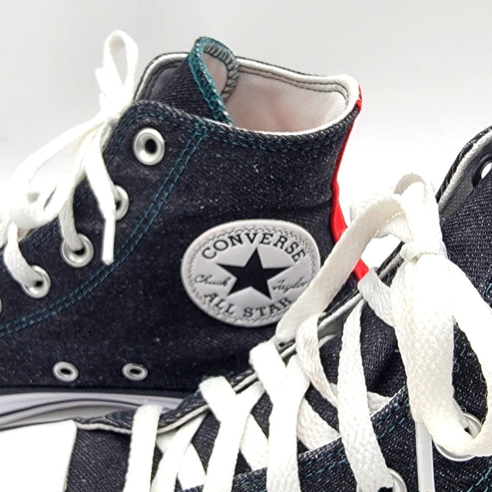 Converse ALL STAR Black High-Top Sneakers w/ Red Rose‎ SIZE 7.5 W; 5.5 M. #1459 - Picture 4 of 8